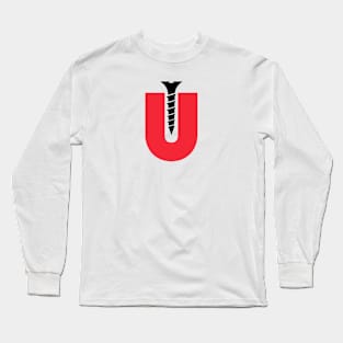 Screw U Icon - Funny Construction Carpentry Woodworking Long Sleeve T-Shirt